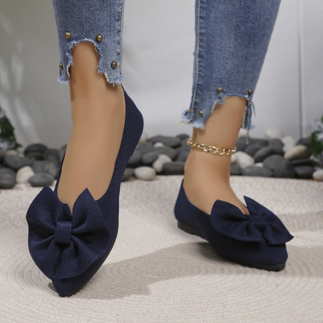 Damen Ballerinas mit dekorativem Schleifendetail und bequemem Fußbett EB