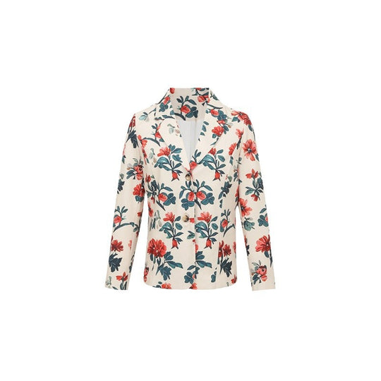 Damen Blazer mit floralen Mustern und modernem Schnitt EB