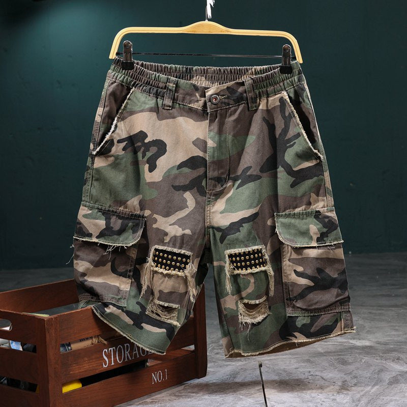 Herren Cargoshorts mit angesagtem Camouflage-Muster und robusten Taschen EB