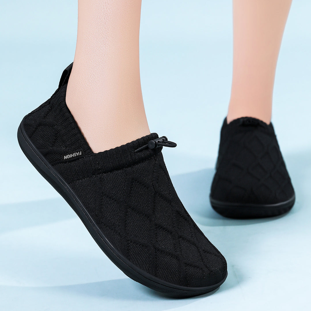 Damen Bequeme Slip-On Freizeit-Schuhe mit elastischem Einstieg und atmungsaktiver Struktur EB