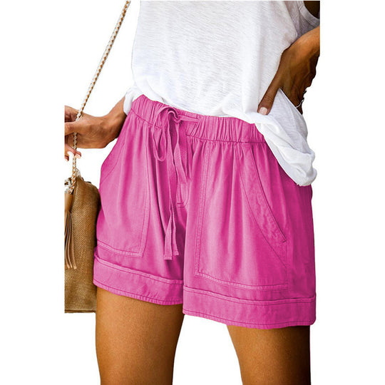 Damen Bequeme Sommer-Shorts mit elastischem Bund und praktischen Taschen EB
