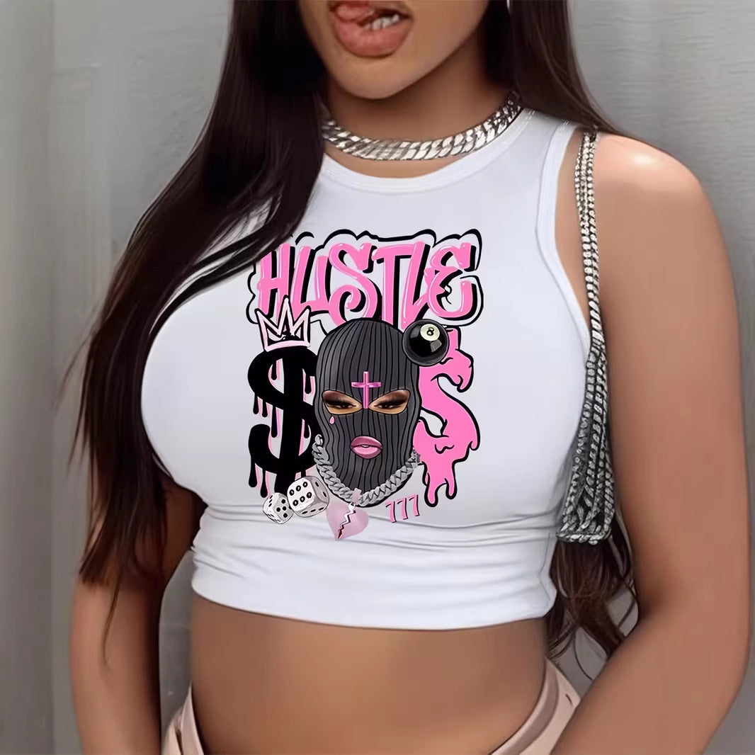 Damen Crop-Top mit auffälligem Grafikdesign EB