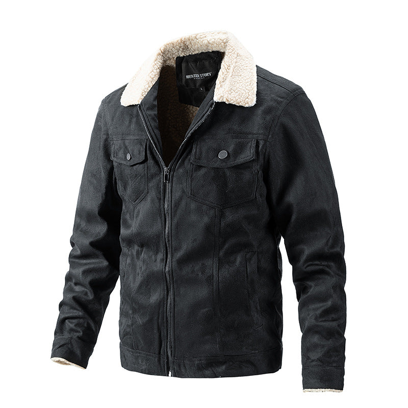 Herren Übergangsjacke mit Kunstfellkragen und praktischen Brusttaschen EB