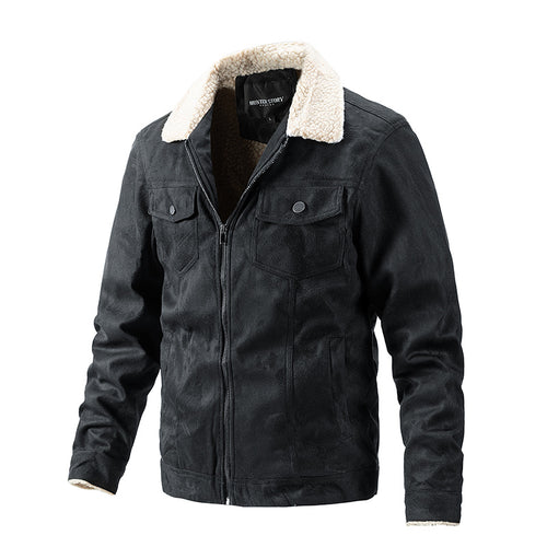 Herren Übergangsjacke mit Kunstfellkragen und praktischen Brusttaschen EB