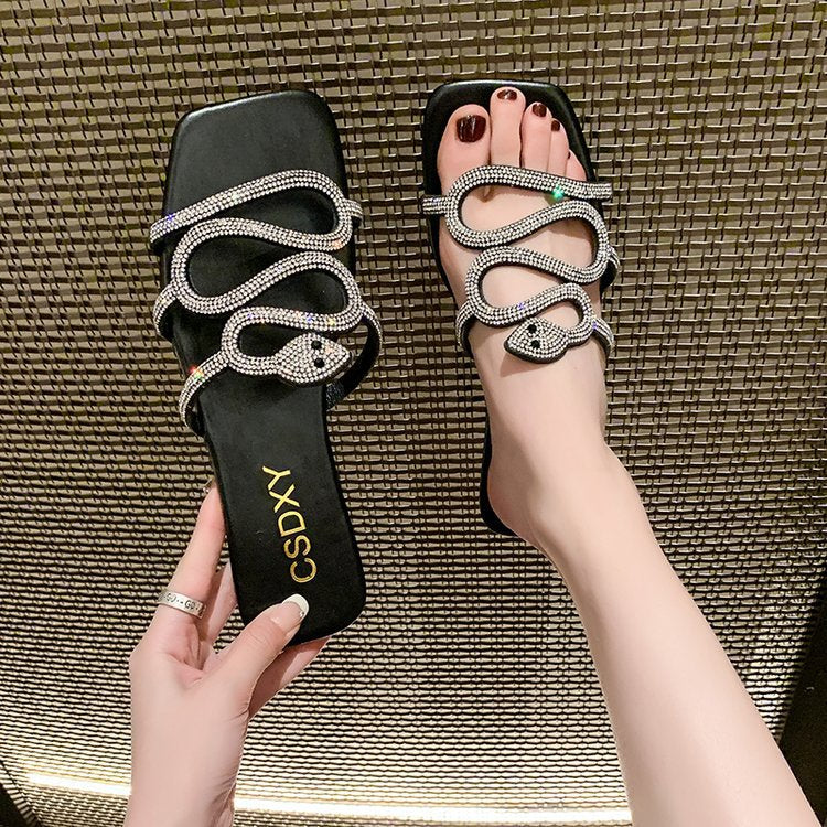 Damen Sandalen mit funkelndem Strass-Design und komfortabler Sohle EB