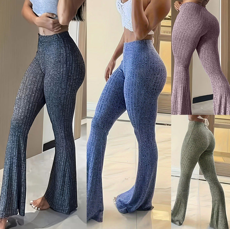 Damen Hohe Taille Glockenboden Leggings EB