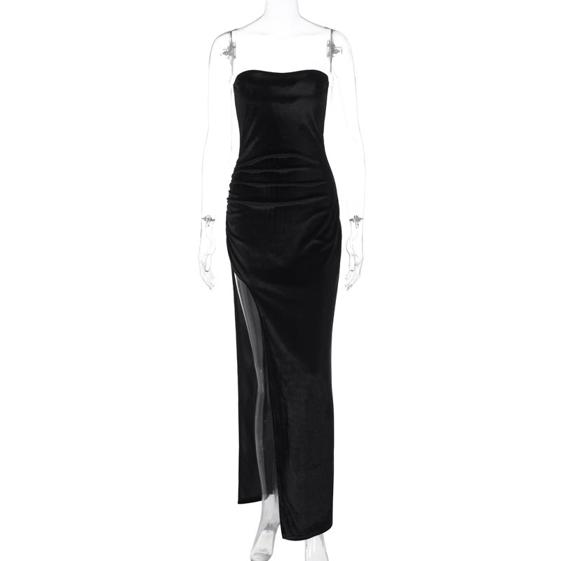 Damen Strapless Abendkleid mit eleganter Drapierung EB