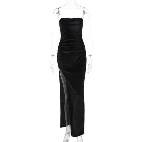 Damen Strapless Abendkleid mit eleganter Drapierung EB