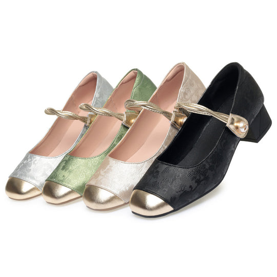 Damen Elegante Mary Jane Ballerinas mit modischem Riemchen und bequemer Sohle EB