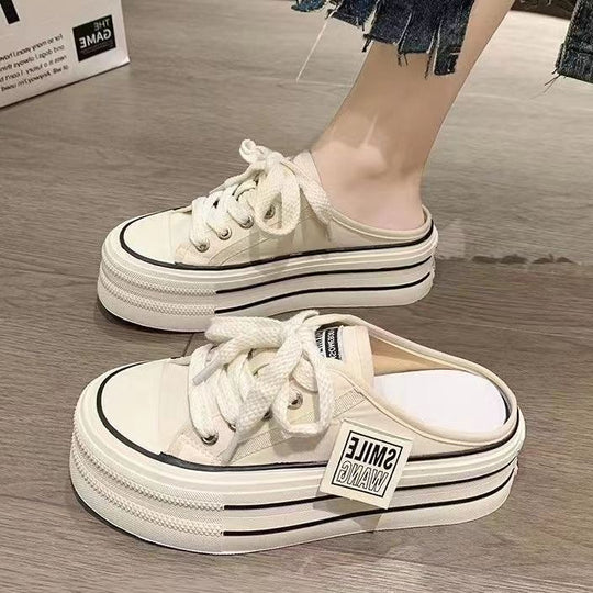 Damen lässige Plattform-Sneaker mit modischem Obermaterial und bequemer Dämpfung EB