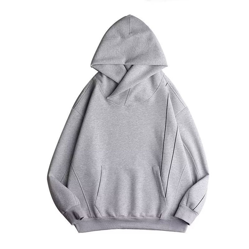 Herren futuristischer Hoodie mit hohem Kragen und praktischen Taschen EB