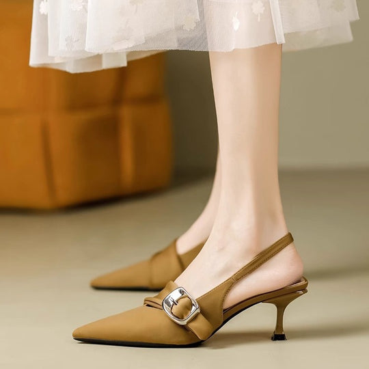 Damen Schlanke Slingback Pumps mit elegantem Riemen EB
