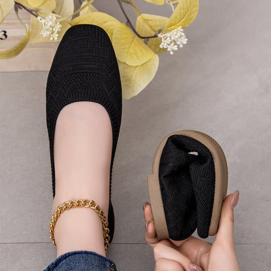 Damen Bequeme Strick-Ballerinas EB