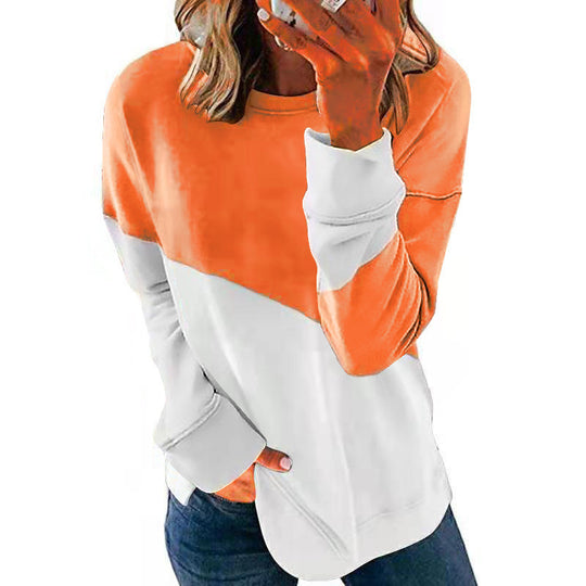 Damen Sweatshirt mit modischem Farbblock-Design EB