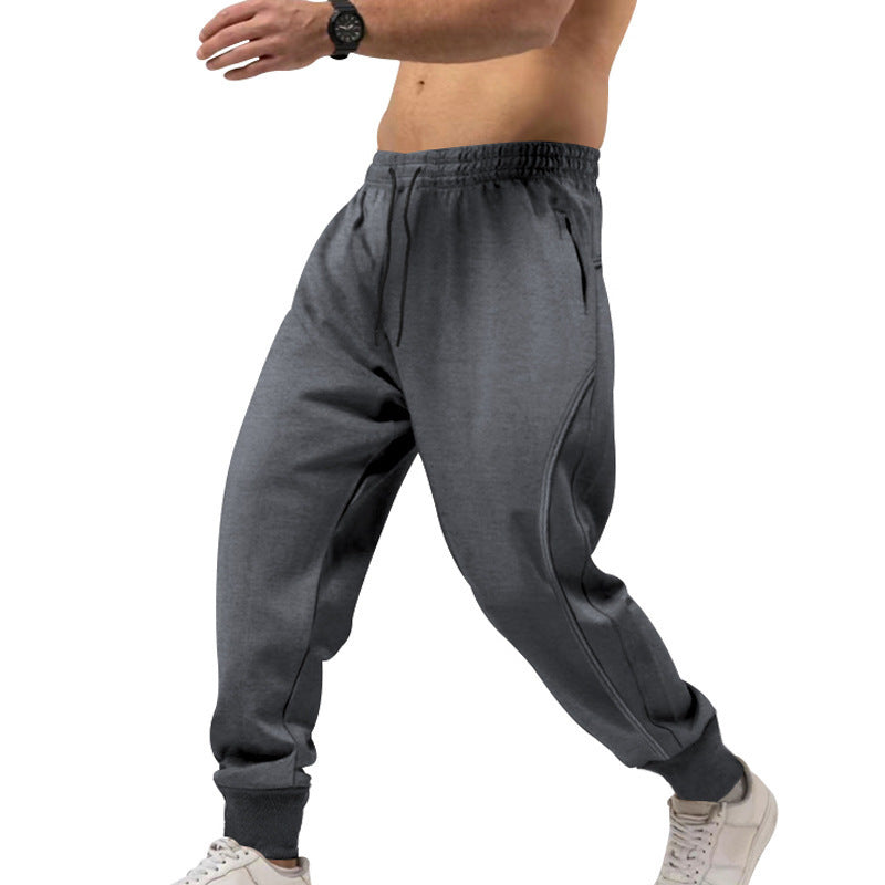 Herren sportliche Sweatpants mit seitlichen Reißverschlusstaschen und elastischem Bund EB