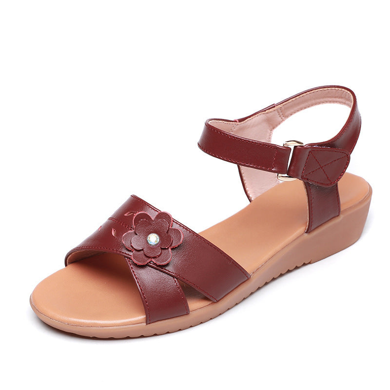 Damen Komfortable Sandalen mit dekorativen Blumenakzenten EB