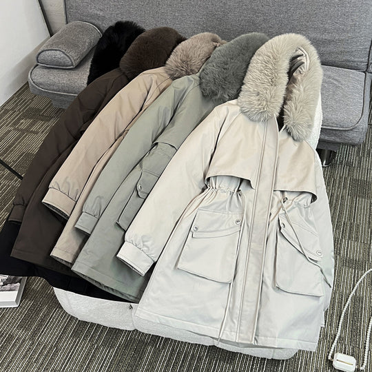 Damen Modischer Winterparka mit kuscheligem Innenfutter und praktischen Taschen EB