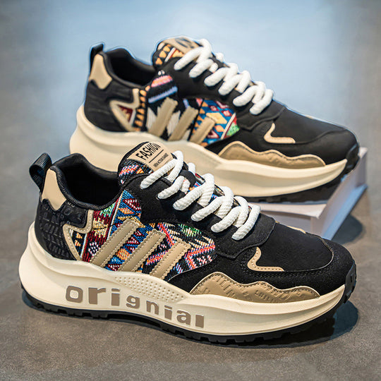 Damen Modische Sneakers mit einzigartigem Ethno-Design und stabiler Struktur EB