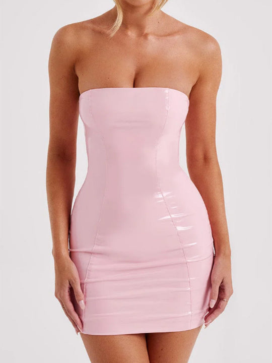 Damen Elegantes und figurbetontes Minikleid aus Glanzmaterial EB