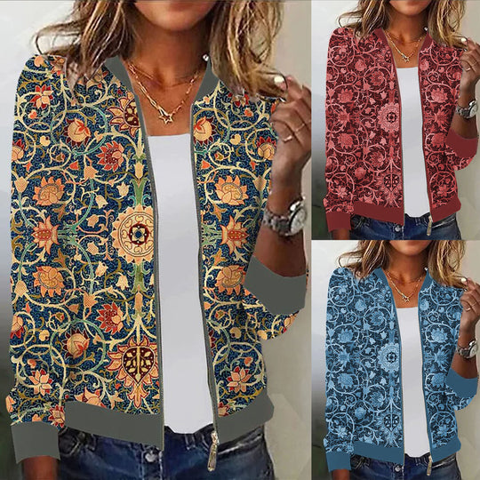 Damen Blousonjacke mit floralem Muster EB