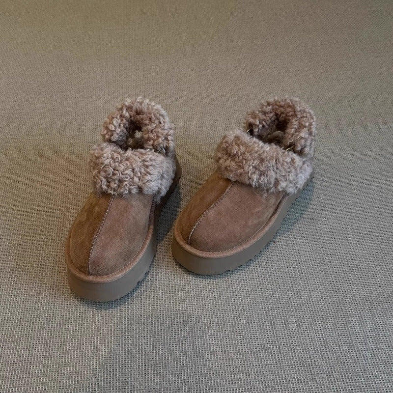 Damen Gemütliche Fell-Clogs mit weichem Innenfutter und rutschfester Sohle EB