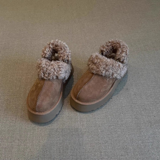 Damen Gemütliche Fell-Clogs mit weichem Innenfutter und rutschfester Sohle EB