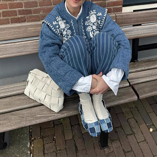 Damen Bestickte Denimjacke EB
