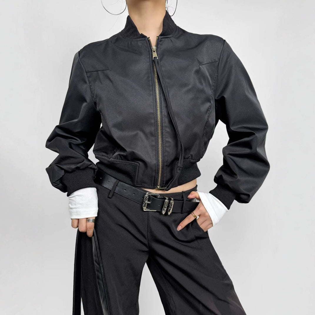Damen modische Kurzjacke mit elastischem Bündchen EB