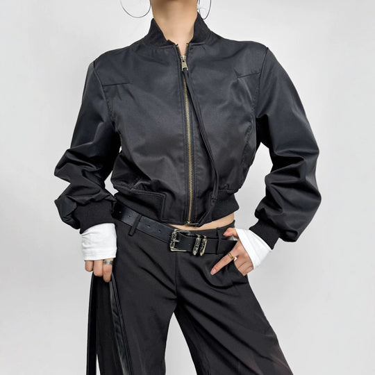 Damen modische Kurzjacke mit elastischem Bündchen EB