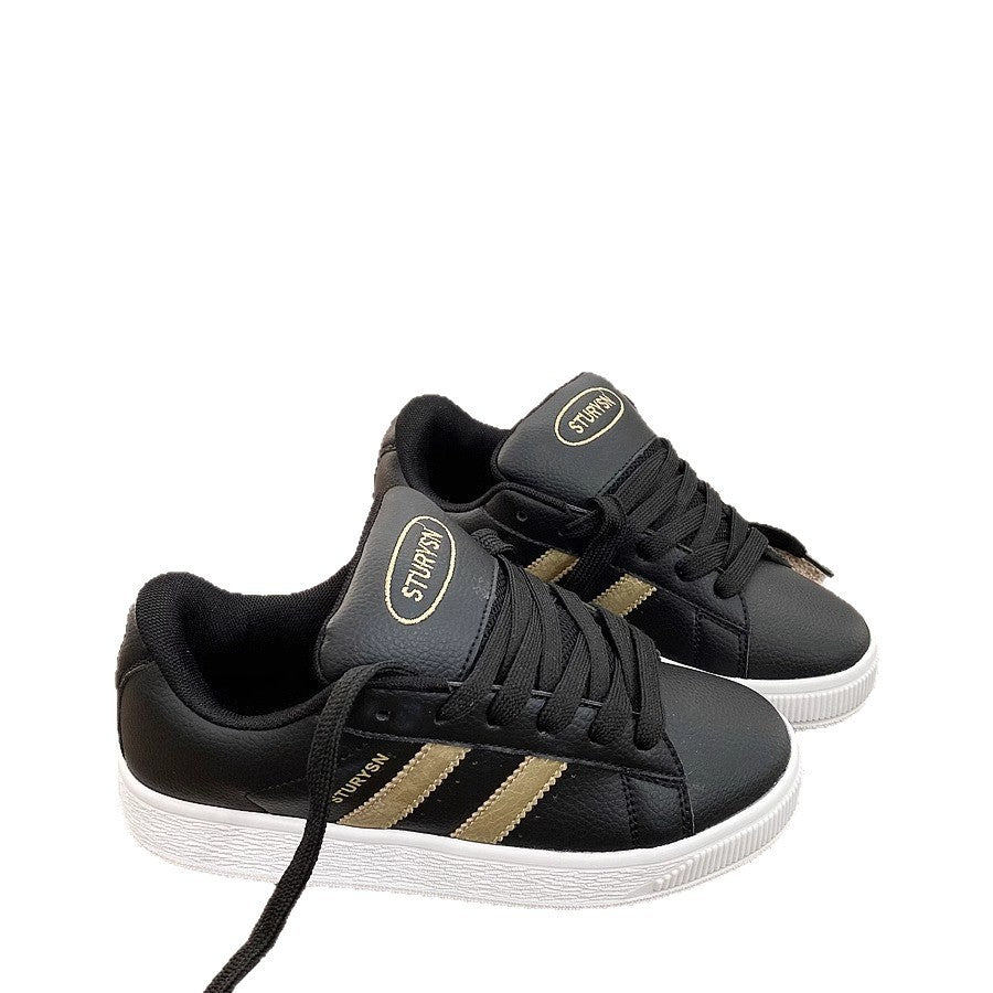 Damen Sportliche Sneakers mit modischem Lederdesign und stabiler Sohle EB
