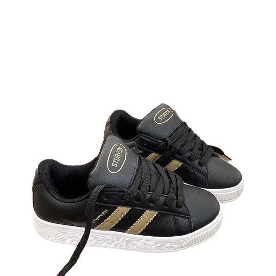 Damen Sportliche Sneakers mit modischem Lederdesign und stabiler Sohle EB