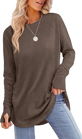 Damen lässiger Langarmshirt mit modernem Schnitt EB