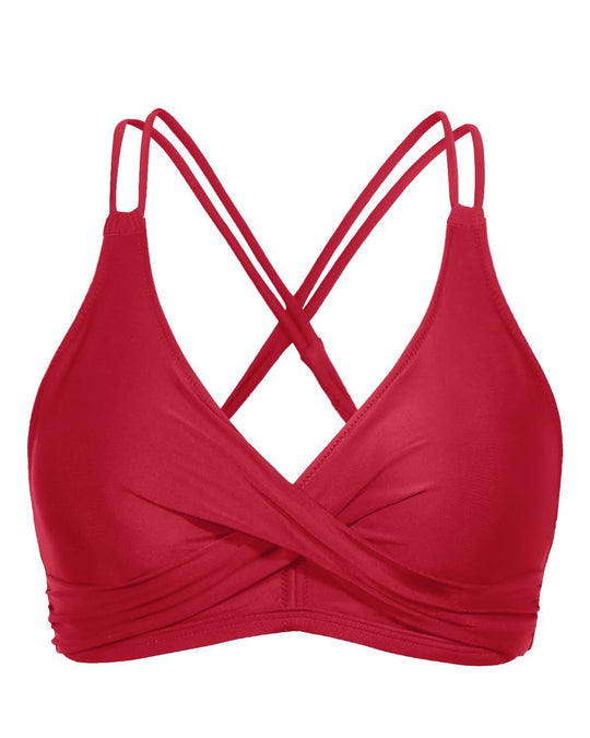 Damen Sportliches Bikinioberteil mit raffiniertem Wickeldesign EB