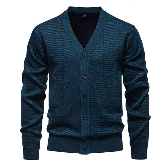 Herren modische Strickjacke mit einzigartigem Rautenmuster EB