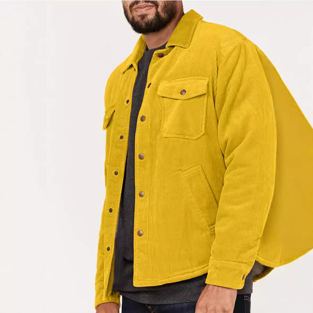 Herren lässige Cordjacke mit praktischen Brust- und Seitentaschen EB