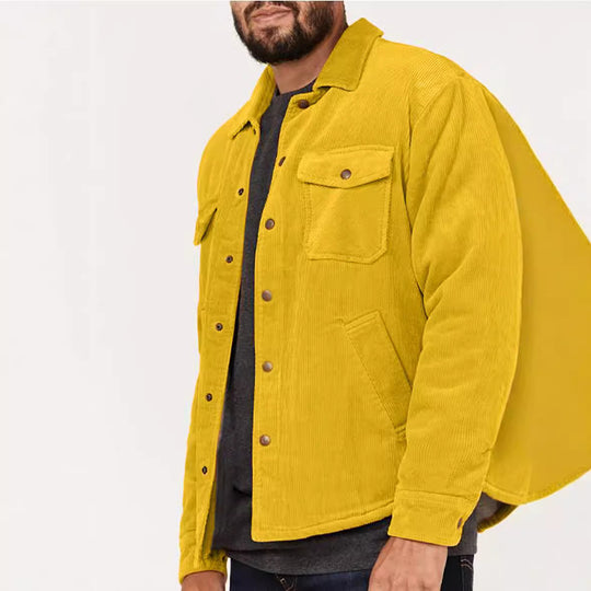 Herren lässige Cordjacke mit praktischen Brust- und Seitentaschen EB