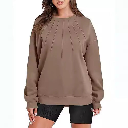 Damen Sweatshirt mit strukturiertem Design und weichem Innenfutter EB