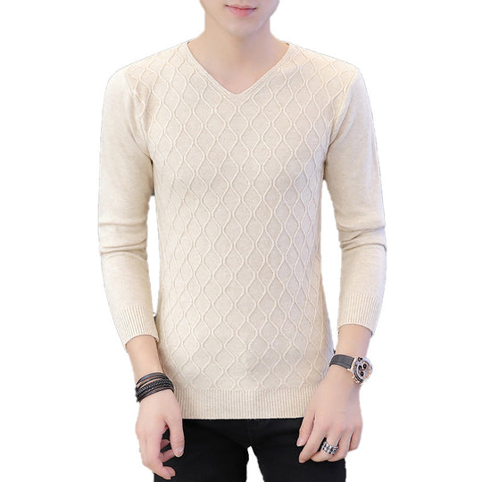 Herren Modischer V-Ausschnitt Pullover mit strukturiertem Design EB