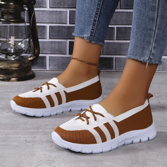 Damen Sportliche Sneaker mit atmungsaktivem Mesh-Obermaterial und flexiblem Sohlen-Design EB