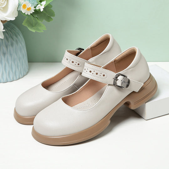 Damen Mary Jane Ballerinas mit verstellbarem Riemen und komfortablem Fußbett EB