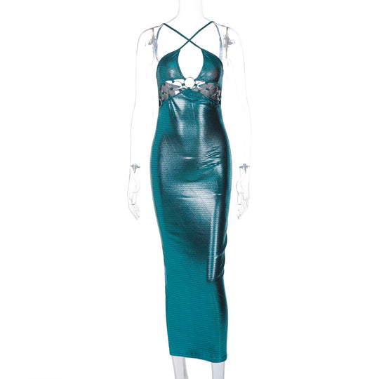 Damen Körperbetontes Abendkleid mit tiefem Ausschnitt EB