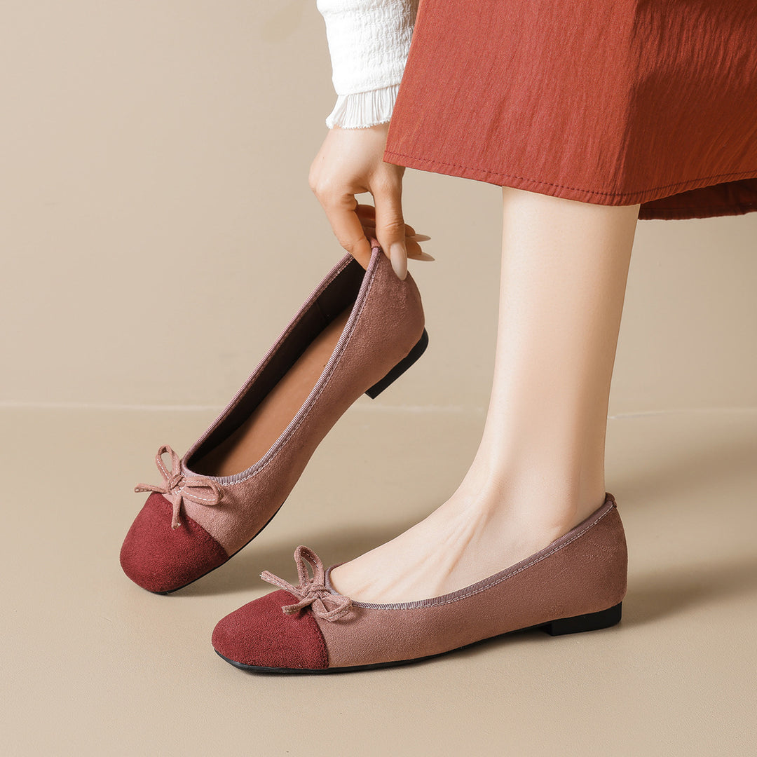 Damen elegante Ballerinas mit modischem Schleifenakzent und hochwertigem Obermaterial EB