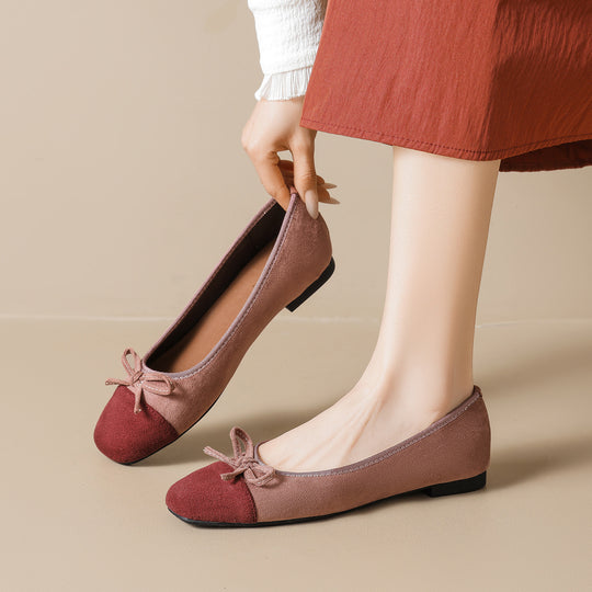 Damen elegante Ballerinas mit modischem Schleifenakzent und hochwertigem Obermaterial EB
