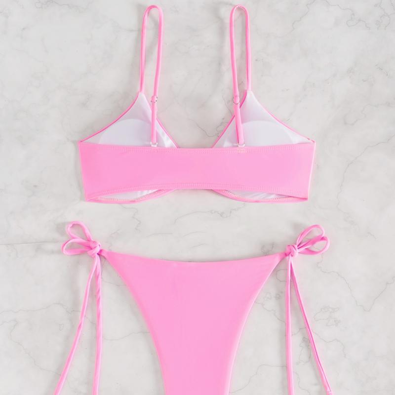 Damen Bikini-Set mit verspieltem Knoten und elegantem Gold-Detail EB