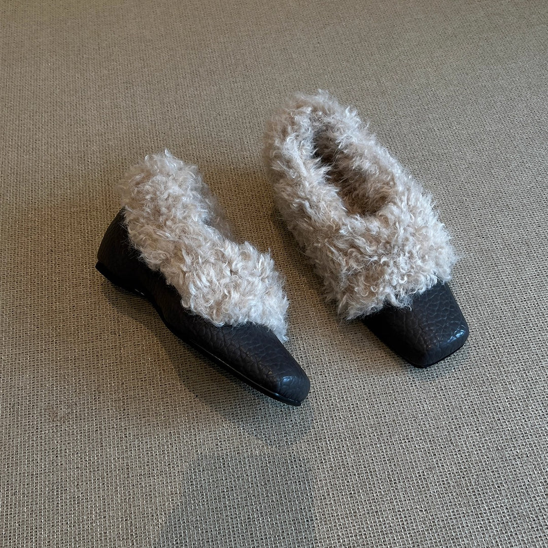 Damen Mokassins mit flauschigem Kragen und stylischem Design EB