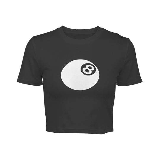 Damen cropped T-Shirt mit einzigartigem 8-Ball-Motiv und lässigem Schnitt EB