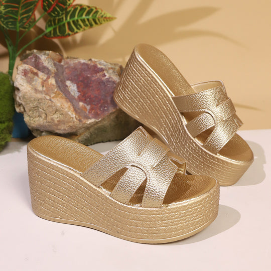 Damen Plattform-Pantoletten mit trendigem Riemchen-Design EB