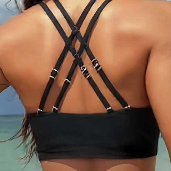 Damen Bikiniset mit floralem Design und hohem Schnitt EB