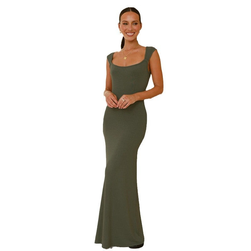 Damen Elegantes und anliegendes Maxikleid EB