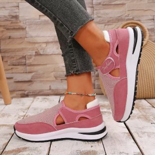 Damen Atmungsaktive Freizeitsneakers mit elastischem Riemendesign EB